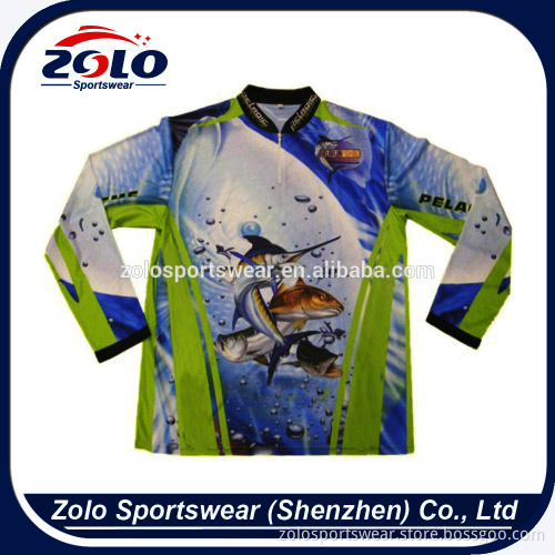Cheap Custom Sublimation Men's Long Sleeves Fishing Shirts With UPF